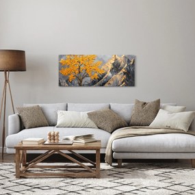 Tablou – Arbore auriu în munți (120x50 cm)