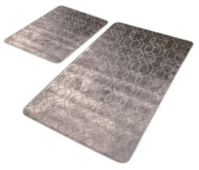 Covorașe de baie gri 2 buc. din catifea 60x100 cm – Mila Home