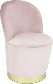 Fotoliu Glamour din catifea cu baza aurie, design elegant - ROZ PUDRAT