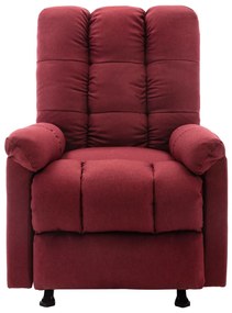 321413 vidaXL Fotoliu de masaj rabatabil, roșu vin, material textil