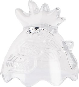 Borcan din sticlă, transparent, cu capac găină, Ø 10x22 cm