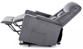 Scaun reclinabil Berville Velvet, gri