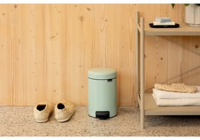 Cos de gunoi cu pedala Brabantia NewIcon 1008835, 3 L, Inchidere lina, Baza antiderapanta, Verde deschis
