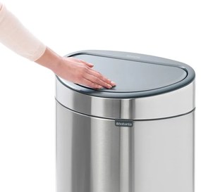 Cos de gunoi Brabantia Touch Bin New 650528, 40 L, Inchidere silentioasa si lina, Spate plat, Inox mat