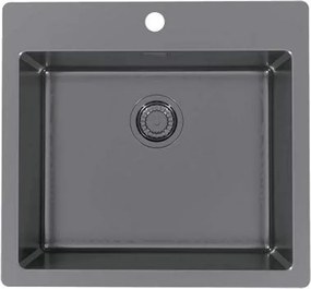 Chiuveta inox Alveus Pure 70 finisaj antracit 57x53 cm