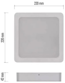 Plafonieră LED/24W/230V 22x22 cm albă