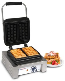 Waffle maker cu 2 placi pentru vafe belgiene,termostat,furculita