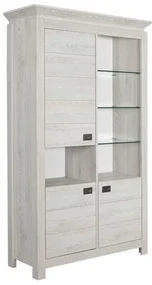 Vitrina Casablanca Loft Cu 3 Usi Gri Antic, 118 Cm