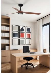 Ventilator LED dimabil FARO 33817WT-21 PUNT M LED/18W/230V maro/negru d. 132 cm WT + telecomandă