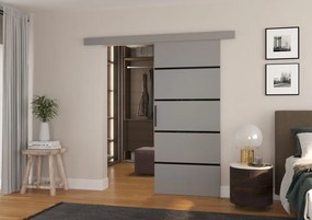 Ușă glisantă MUSCHU – 86x205 cm – Gri / Negru