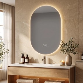 HOMCOM Oglindă de Baie cu LED 60x90 cm, Fără Ramă, 3 Culori Reglabile | Aosom Romania
