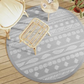 vidaXL Covor de exterior, ARAKIL gri, Ø160 cm, PP