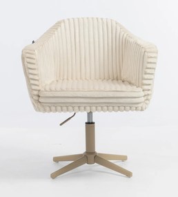 HR832CROSS Scaun Cappuccino Teddy Cord cu Bază Crem