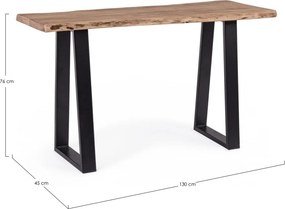 Consolă ARTUR 130x45x76 cm din lemn masiv de acacia și metal | Bizzotto