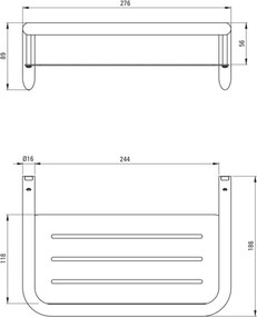 SILIA - Coș pentru Duș, Bronz Periat (ADI_C551)