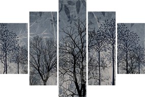 Tablou - Siluetă copac și frunze (150x105 cm)