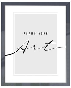 Ramă foto gri de perete din plastic 44x54 cm
