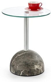Masuta de cafea Ariana marmura gri/transparent ø40/h51 cm