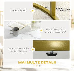 HOMCOM Set de 2 mese rotunde, set de masute de cafea stivuite cu cadru metalic pentru camera de zi, alb | Aosom Romania