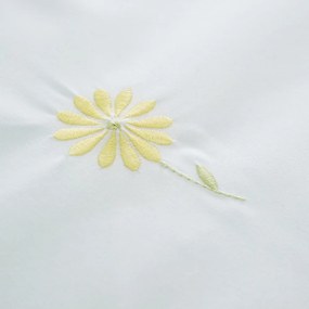 Lenjerie de pat albă pentru pat dublu 200x200 cm Lorna Embroidered Daisy – Catherine Lansfield