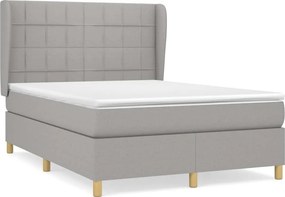 vidaXL Pat continental, gri deschis, 140x200 cm, material textil