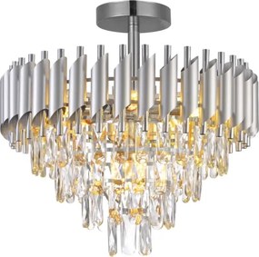 Brilagi - Lustră aplicată ECLIPSE 7xE14/10W/230V Ø 48 cm argintie