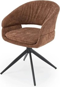 Scaun rotativ K602, maro/negru, stofa plusata/metal, 57x62x82 cm