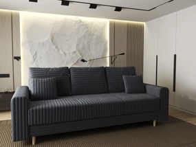 Canapea extensibilă dumonde cu ladă de depozitare si sezut confortabil din spuma high-density, Kronos Ambience Gri 210x100 cm