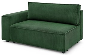 Modul pentru canapea verde cu tapițerie din catifea reiată (cu colț pe partea stângă ) Nihad modular – Bobochic Paris