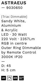 Plafoniera LED RGB si telecomanda ASTRAEUS 45cm
