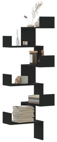 vidaXL Raft colțar perete negru 45x45x147 cm lemn prelucrat