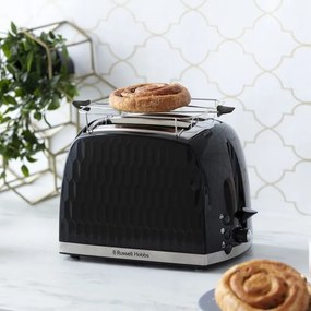 Prajitor de paine Russell Hobbs 26061-56, 850w, 2 felii, Ridicare inalta, Orificiil late, Dezghetare, Negru