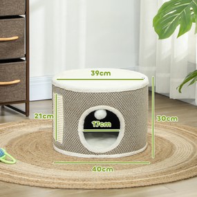 PawHut Turn de zgâriere pentru pisici toner de zgâriere pentru pisici cu sisal pentru zgâriere plafon din pluș perne detașabile Ø 40 x 30 cm cafea | Aosom Romania