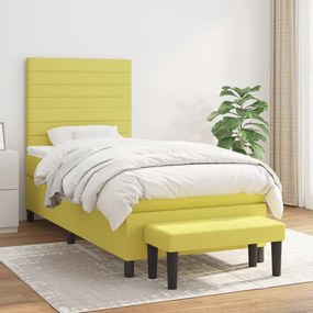 3136636 vidaXL Pat box spring cu saltea, verde deschis, 80x200 cm, textil