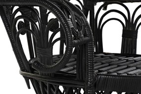 Fotoliu de exterior negru, din rattan, Regalys