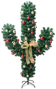 Cactus de Craciun cu suport si LED, verde, 180 cm, PVC 1, 180 cm
