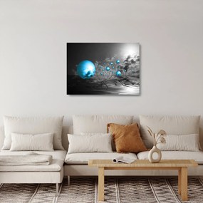 Tablou pe sticlă bilelor albastru deschis (70x50 cm)