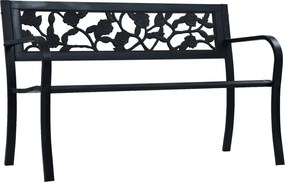 vidaXL Bancă de grădină, negru, 125 cm, oțel