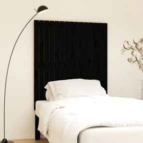 vidaXL Tăblie de pat pentru perete, negru 95,5x3x110 cm lemn masiv pin