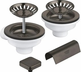 Set de scurgere cu ornament butoane pentru chiuveta dubla Grohe grafit mat 40999AL0