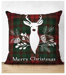 Set 4 fețe de pernă și un napron de masă cu model de Crăciun Minimalist Cushion Covers Tartan Christmas