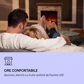 Klarstein Șemineu electric Etna 1800 W Cronometru săptămânal Telecomandă LED
