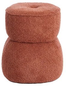 Taburet portocaliu cu tapițerie din stofă bouclé Leyla – Light &amp; Living