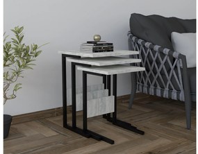 Set 3buc. măsuțe cafea Bameni (negru + cristal) . 1094335