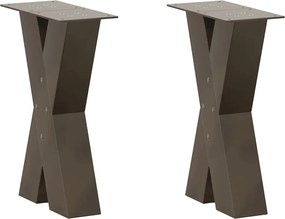vidaXL Picioare pentru masă de cafea în formă de X, 2 buc., oțel natural, 38x(42-43) cm