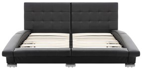 Cadru de pat, negru, 200 x 160 cm, piele ecologica Negru, 160 x 200 cm
