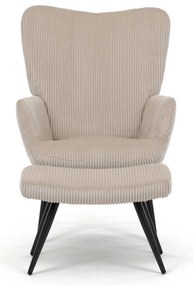 Scaun pentru relaxare cu suport pentru picioare L7285 CRM6, crem