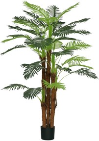 HOMCOM Plantă Artificială de Interior în Ghiveci, cu 36 Frunze din PE și Ciment, Ø16x160 cm, Verde | Aosom Romania