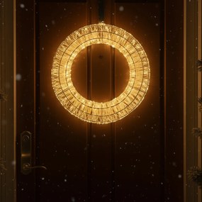 Lumină suspendată de Crăciun Coroniță Argintie 45cm incl. LED IP44 - Nawa