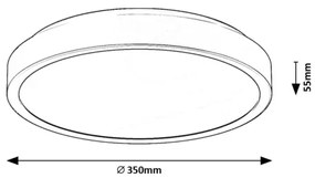 Plafonieră LED pentru baie Rabalux 71258 SAMIRA LED/36W/230V IP44 alb